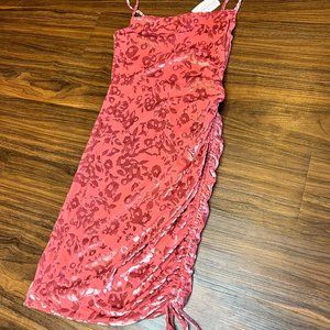 Windsor Pink Rose Velvet Dress with Cinch Side NWT Medium